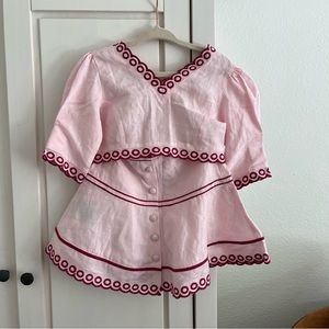 FANM MON x Dopple Kids Little Girls Mugla 2 Piece Embroidered Top + Skirt